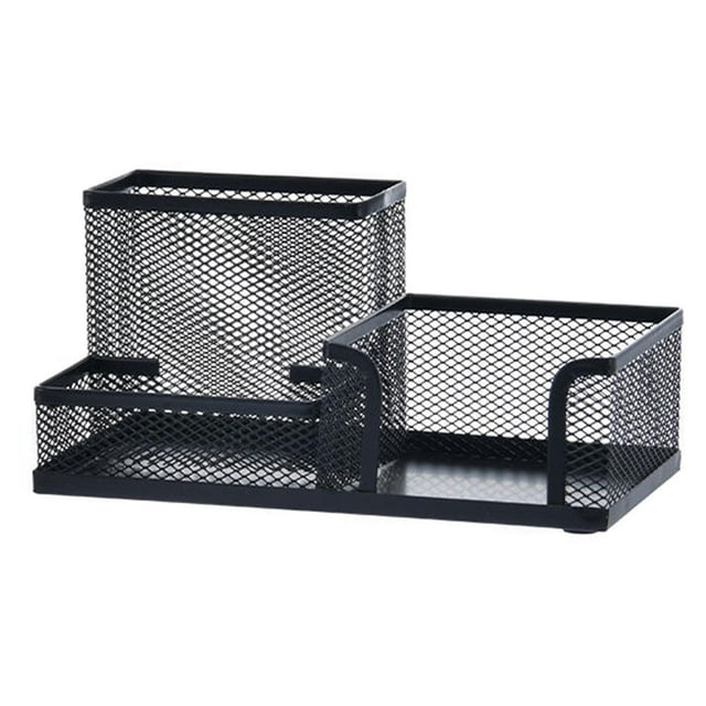 Grand Porte-Stylo Organisateur de Bureau Boîte de Rangement Multifonctionnelle Noire
