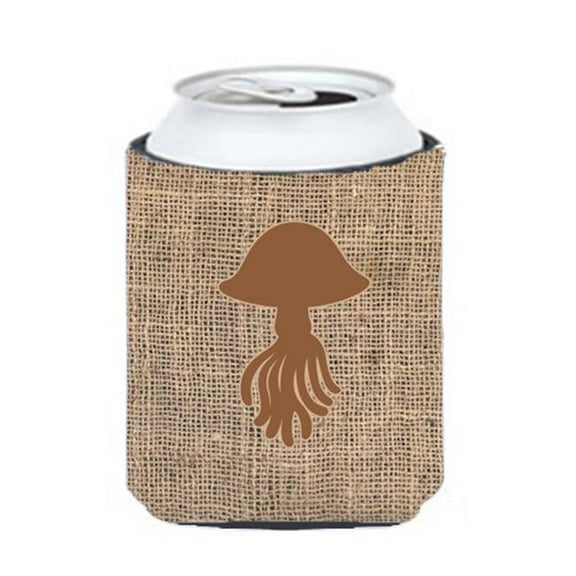 Jellyfish Burlap And Brown Can Or Bottle Hugger