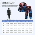 thumbnail image 3 of KLL Red And Blue Lightning Sleepwear Mens Flannel Pajamas,Long Cotton Pj Set, 3 of 7