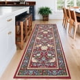 thumbnail image 2 of Assaile Traditional Songbirds & Blossoms Red 2'x6' Area Rug for Living Room Bedroom， Washable Low-Pile Rug with Non-Slip Backing, 2 of 7