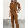 thumbnail image 3 of Conjunto Deportivo PRETTYGARDEN 2025 para Mujer, Dos Piezas, Color Marrón Oscuro, Talla Pequeña, 3 of 6