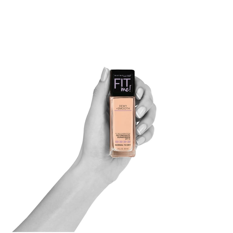 Maybelline Fit Me Dewy and Smooth Liquid Foundation, SPF 18, 125 Nude Beige,  1 fl oz 