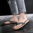 thumbnail image 3 of Fashion Spring And Summer Men Flip Flops Flat Bottom Lightweight Non Slip Wood Grain Casual Style Beach Leather Flip Flops for Men Outdoor Flip Flops for Mens Size 14 Men Flip Flops Size 13, 3 of 9