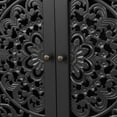 thumbnail image 5 of Noble House Sideboard Buffet Cabinet with Floral Carvings, Adjustable Shelves, Solid Wood Legs, and Brass Handles, Vintage Style Storage, Black, 5 of 10