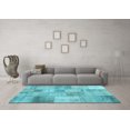 thumbnail image 3 of Ahgly Company Indoor Rectangle Patchwork Light Blue Transitional Area Rugs, 6' x 9', 3 of 4