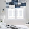 thumbnail image 3 of 2 Pack Navy Blue Grey White Valance for Window Abstract Art Modern Oil Painting Kitchen Valance Rod Pocket Short Curtain Topper Decorative Window Treatment for Living Room Bedroom 42"x18", 3 of 8