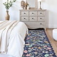 thumbnail image 4 of Washable 2'6x12 Hallway Runner Rug: Entryway Non Slip Floral Rug Farmhouse Soft Stain Resistant Carpet For Kitchen Bathroom Bedroom Low Pile Pet Friendly Floor Mat Living Room(2'6x12/purple), 4 of 8