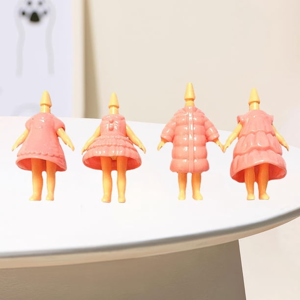 Juego de ropa para muñecas 4x estante de exhibición para vestidos de muñecas vestidor DIY realista cómoda cabeza de muñeca juguete para regalo Com rosa perfecl Modelo de cuerpo de muñeca 4 piezas
