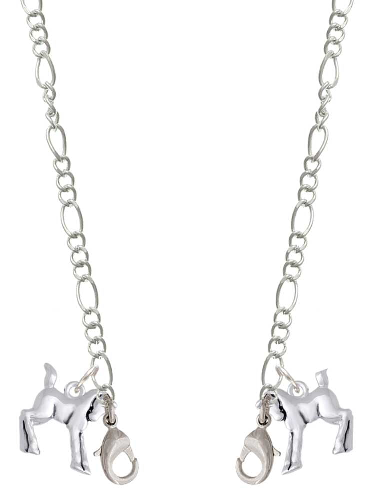 Silvertone Equestrian Horse Silvertone Face Mask Necklace