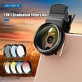 thumbnail image 3 of APEXEL APL-37UV-7G Professional 7in1 Phone Graduated Lens Filter Kit 37mm Grad Red Blue Yellow Orange Filters+CPL Star Filters Compatible with Most Smartphones and Camera Lenses with 37mm, 3 of 7