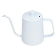 thumbnail image 2 of Mini tetera portátil de acero inoxidable para café, color blanco, con boca fina, ideal para viajes, camping, té y café., 2 of 14