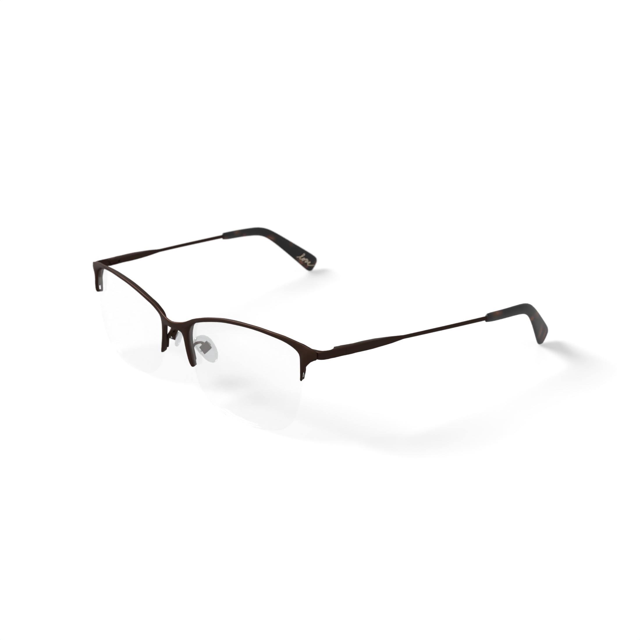 Love by Ellen DeGeneres Womens Prescripton Eyeglasses, Freret, Brown, 53-16-140, with Case