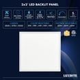 thumbnail image 7 of Luxrite 2x2 FT LED Panel Light, 5CCT 3000K - 6500K, 20W/30W/40W, 5000 Lumens, 0-10V Dimmable 2 Pack, 7 of 7