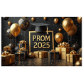 thumbnail image 2 of Decorative Prom Banner Graduation Polyester Party Backdrop Stylish Gold Event Decoration for Graduation Party Celebration, 2 of 9