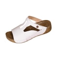 thumbnail image 3 of XUNKUSGA Summer Sandals Women Dressy Soft Arch Support Wedge Sandals for Women Classic Comfortable Casual Open Toe Hollow Out Beach Sandals,White, 3 of 10