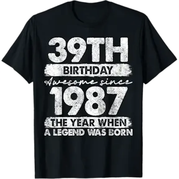 39 Year Old Gifts Vintage 1987 Edition 39th Birthday T-Shirt
