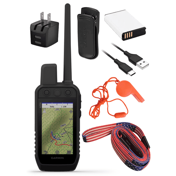 Garmin Alpha 300 Handheld, Advanced Dog Tracking and Training Handheld, Touchscreen with Wearable4U Leash and Whistle Bundle