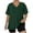 Green1, variant on Lmnyox Plus Size Shirts for Women Loose Solid Color Short Sleeve V Neck T Shirt Casual Fashion Side Slit Pullover Tee