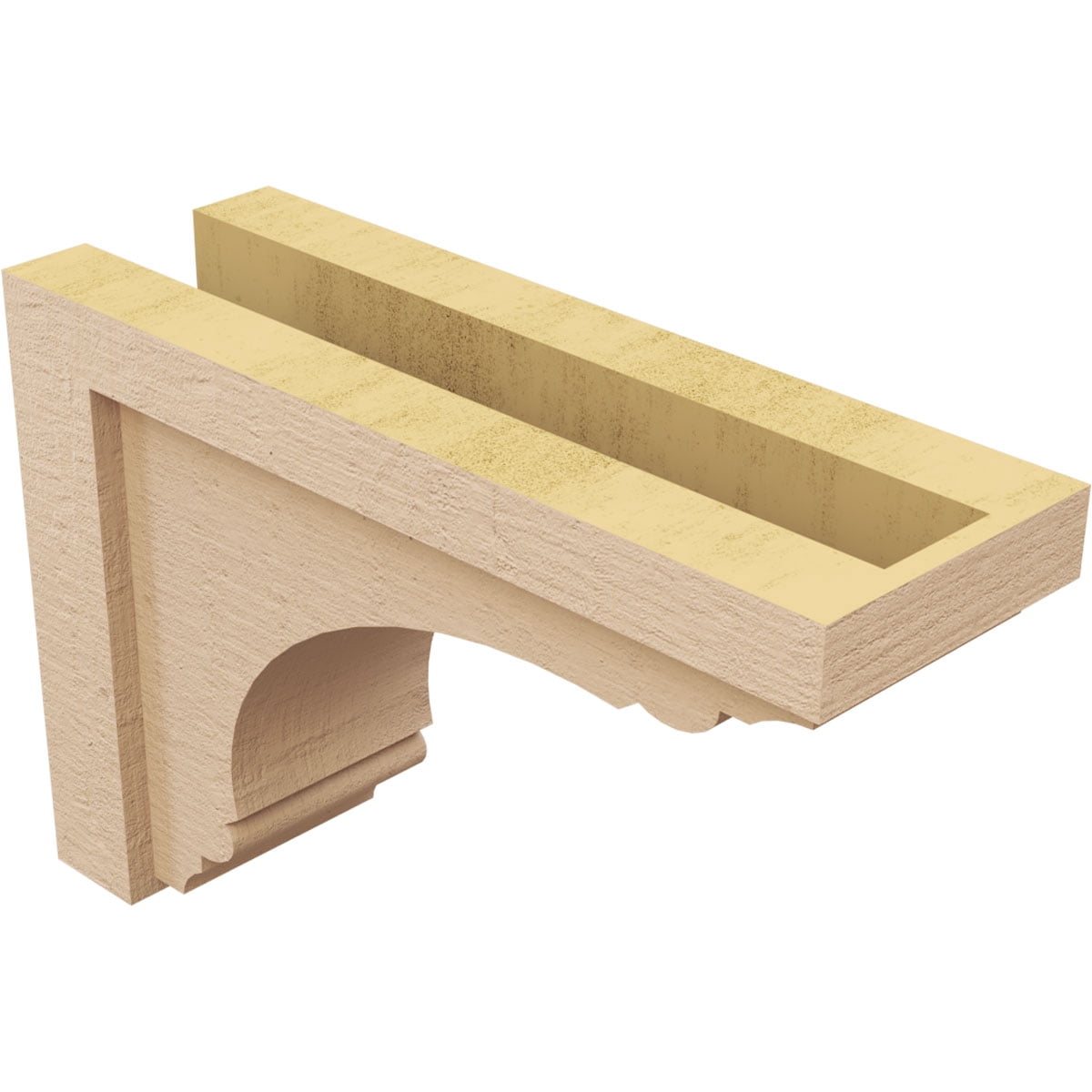 5"W x 15"D x 10"H Classic Warren Rough Cedar Woodgrain TimberThane Corbel, Primed Tan