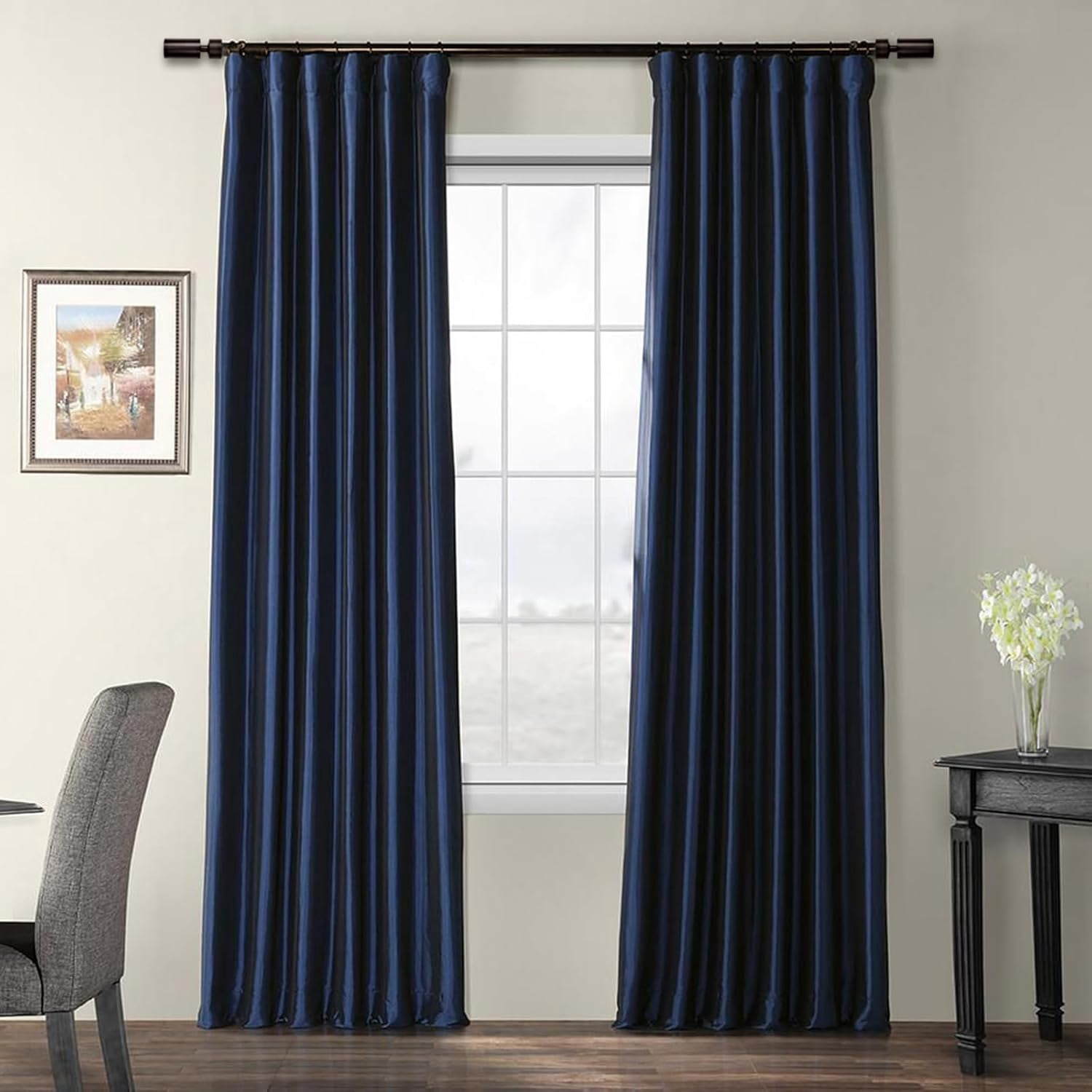 Urbanest Adjustable Single Curtain Rod Set Sullivan Finials – 1 - Inch Diameter, With Bronze Rod, 84–120 Inches