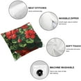 thumbnail image 6 of Soft Pillow Covers - Convenient Hidden Zipper Design - Ideal for Sofas, Chairs, and Home Decor Red Geraniums, 6 of 7