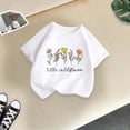 thumbnail image 3 of Girls Soft Summer Roundneck Tee For Kids With Print Comfort Fit Top For Everyday Wear Breathable Blend Shirt For Girls(White,6-8 Years), 3 of 4