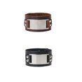 thumbnail image 5 of Brazalete Con Hebilla De Cinturón Ancho Para Hombre Lentejuelas Aleación PU De Cuero Muñeca Brazalete 1 Pieza marrón Zulema Pulsera de hebilla de cinturón, 5 of 5