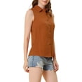 thumbnail image 5 of Allegra K Women's Point Collar Single Breasted Sleeveless Shirt, 5 of 7