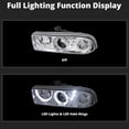 thumbnail image 2 of Spec-D Tuning SMD LED Dual Halo Chrome Housing Clear Lens Projector Headlights Compatible with 1998-2004 Chevy S10 Pickup, 1998-2004 Chevy S10 Blazer, Left + Right Pair Headlamps Assembly, 2 of 7