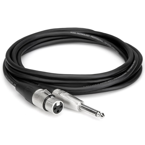 Hosa Technology 15' Pro Unbalanced Interconnect, Rean 3-Pin XLR Female to 1/4" TS Male