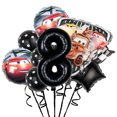 thumbnail image 3 of Juego de 6 a 8 globos de aluminio para fiestas de cumpleaños de Disney Cars para niños y niñas, suministros para fiestas de Lightning McQueen, 3 of 5