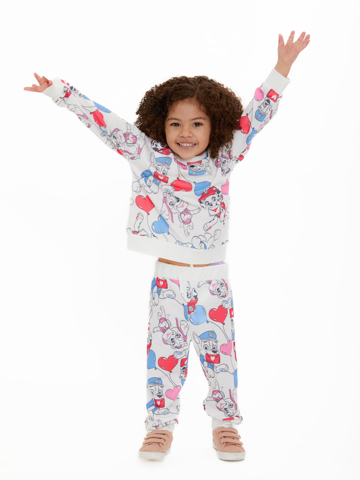 PAW Patrol Toddler Girl Valentine Flounce and Stripe Dress