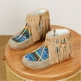 thumbnail image 6 of Wowcloth Women's Winter Ankle Boots – Fashion Casual Flat Sole with Ethnic Fringe Details, Studded Buckle & Side Zipper Design for Versatile Outfits, 6 of 9