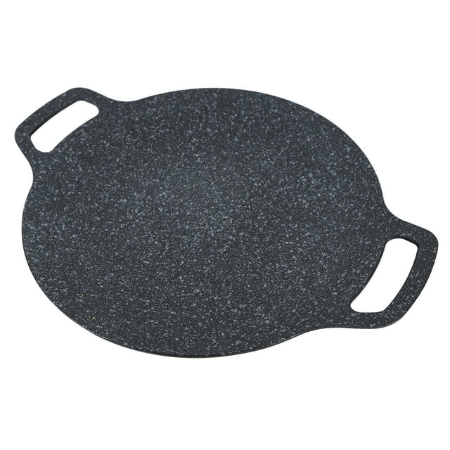 Poêle à Griller Ronde Style Coréen, Poêle à Griller Réutilisable avec Pierre, Poêle Antiadhésive Sans Fumée pour Cuisinière, Parfaite pour Barbecue, Four, Cuisinière, Feu de Camp