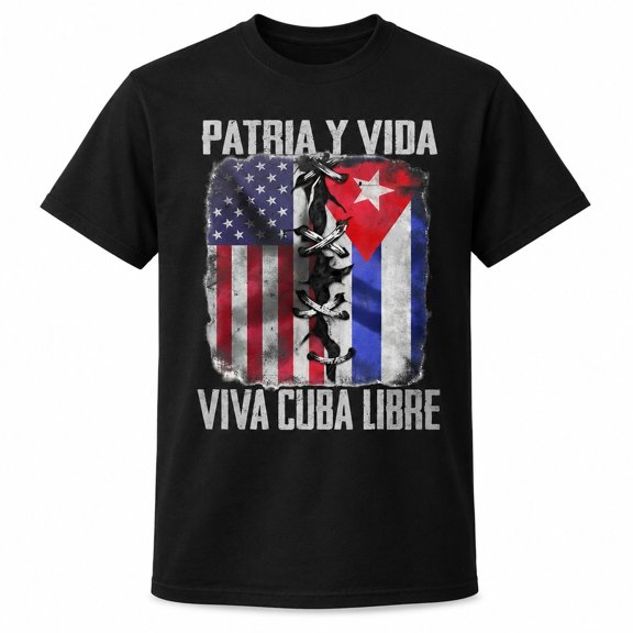 Patria y Vida Cuba Libre Graphic T-Shirt, Unisex Classic Fit Cotton Tee