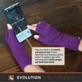 thumbnail image 6 of Wool Knit Fingerless Gloves - Made in the USA - Super Soft Merino Wool - Small - Viola Melange, 6 of 6