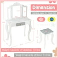 thumbnail image 2 of Spaco Kids Vanity Set with Tri-folding Mirror-White, Girls Vanity for Girls Kids, 2 of 8