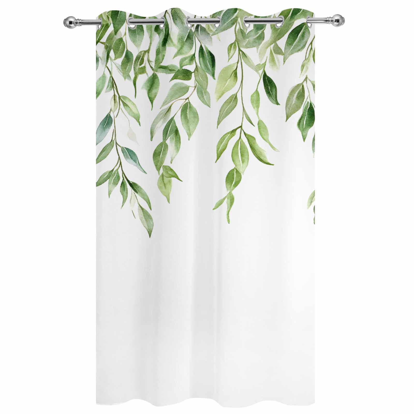 Outdoor Curtains for Patio Waterproof, Green Vines Windproof Pravicy Outside Porch Blackout Curtain, Spring Botanical Plants Leaves Farmhouse Sun Blocking Grommets Curtains for Cabana Gazebo 54"x108"
