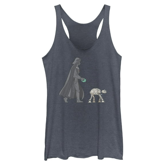 Womens Star Wars Darth Vader AT-AT Walking the Dog Racerback Tank