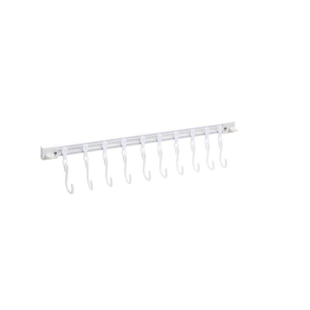 Kitchen Storage Hooks, Staron 2026 Adjustable Slide Rail Hook, Wall Mounted Pot Pan Utensil Hanger Rack Punching Installation Sturdy Organizer