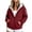 Wine, variant on Hurxie Womens Casual Winter Warm Fleece Sherpa Lined Pullover Hooded Sweatshirt Navy,2XL