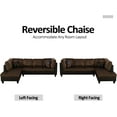 thumbnail image 5 of PonLiving Sectional Sofa, 102.5" 2 Piece Living Room Couch , Left Facing Chaise, Microfiber with Faux Leather Brown, 5 of 6