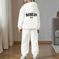 thumbnail image 5 of Gaexia Toddler Kids Long Sleeve Hoodie and Pants Set Soft Warm Pullover Outfit for Girls and Boys All Season Casual Playwear,White,8-9 Years, 5 of 7