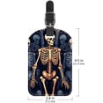 thumbnail image 6 of Square 2Pack PU Leather Skeleton Cruise Luggage Tag with Privacy Cover and Name ID Tag for Travel Handbags Backpacks Luggage Tags, 6 of 6