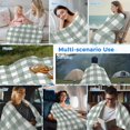 thumbnail image 5 of Green Farmhouse Cooling Blanket,Lightweight Breathable Summer Throw Blanket with Double Sided Cold Effect,Buffalo Plaid Check Lattice White Grid Picnic Blankets Bed Sheet for Hot Sleepers 60"x80", 5 of 8