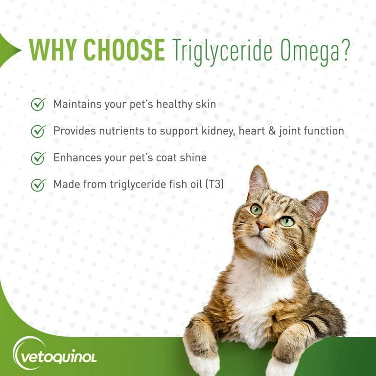 Vetoquinol Triglyceride Omega Dog Supplement Capsules Large and Giant Breed 80 lbs 60ct