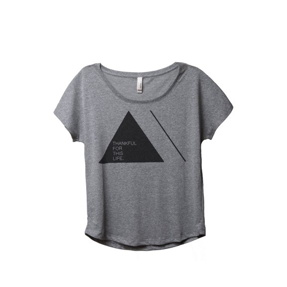 Thread Tank Thankful Life Women's Relaxed Slouchy Dolman T-Shirt Tee Heather Grey Small