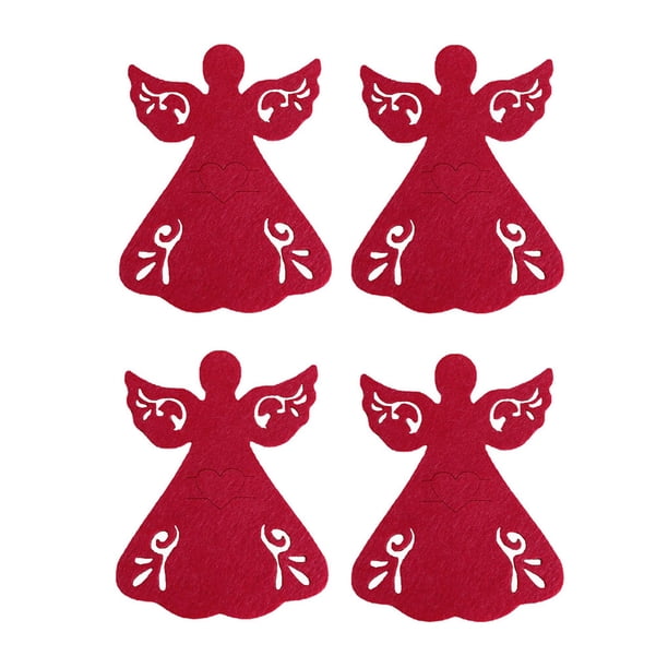 Inteprter 4 piezas Adorable Navidad cuchara tenedor titular portátil reutilizable vajilla cubiertos moneda caramelo tela organizador bolsillo Kits de decoración para fiestas
