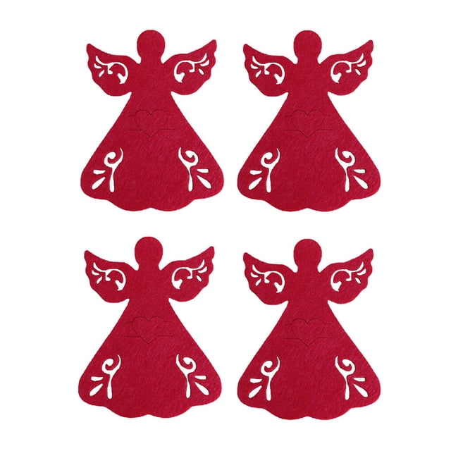 Billuyoard 4 piezas lindo soporte para tenedor de cuchara de Navidad portátil reutilizable decorativo cubiertos temáticos de Navidad dulces Kits de decoración para fiestas