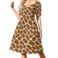 thumbnail image 1 of Robe Sans Manches à Motif Girafe Imprimé Animal Robe de Soirée pour Femmes, 1 of 4